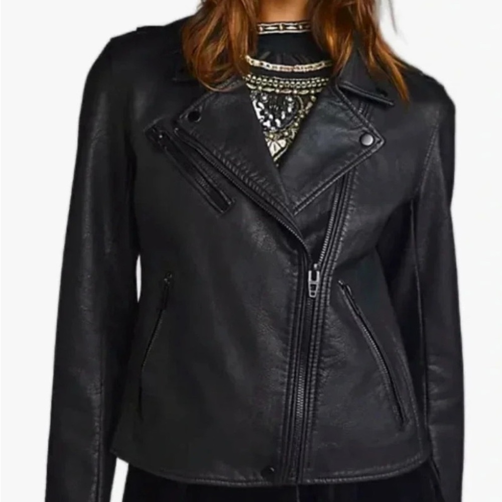 Anthropologie vegan Leather Jacket black
